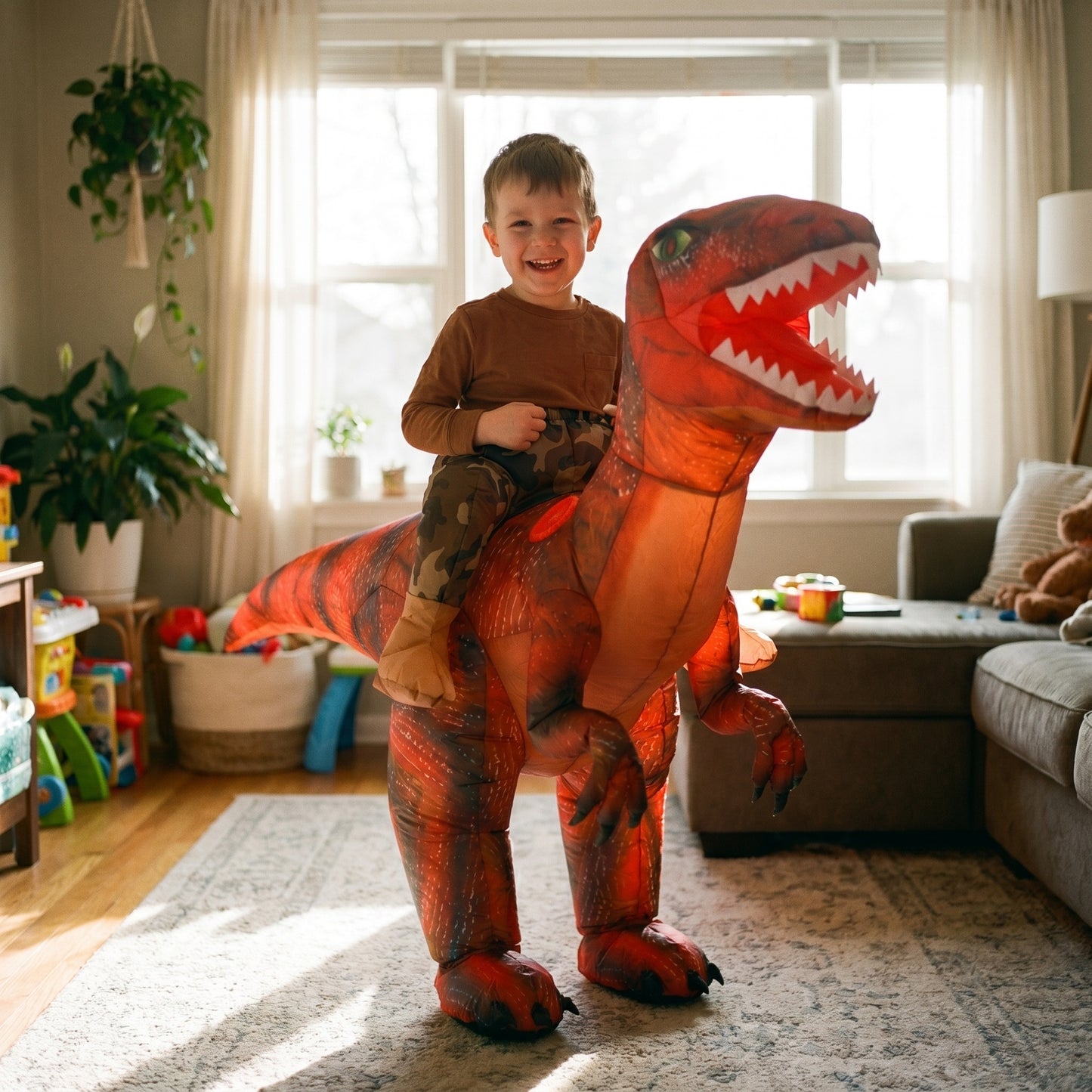 Inflatable Dinosaur Rider Costume